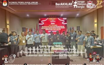 KPU Bangkep Hadiri Kegiatan Rapat Pleno Terbuka Rekapitulasi Hasil Perhitungan Perolehan Suara di Provinsi Sulteng