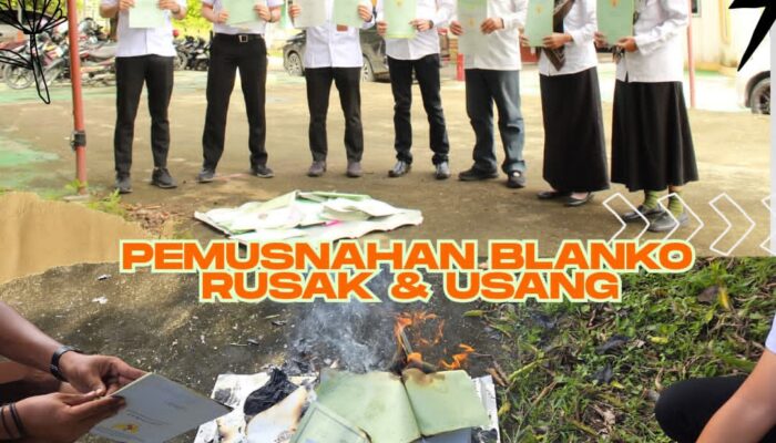 Kakan Pertanahan Kabupaten Banggai Kepulauan Pimpin Pelaksanaan Pemusnahan Blangko Sertipikat yang Rusak dan Tidak Layak Pakai