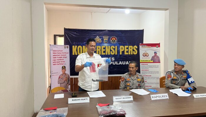 Polres Bangkep Gelar Konferensi Pers Ungkap Kasus Penganiayaan Berat di Banggai Laut