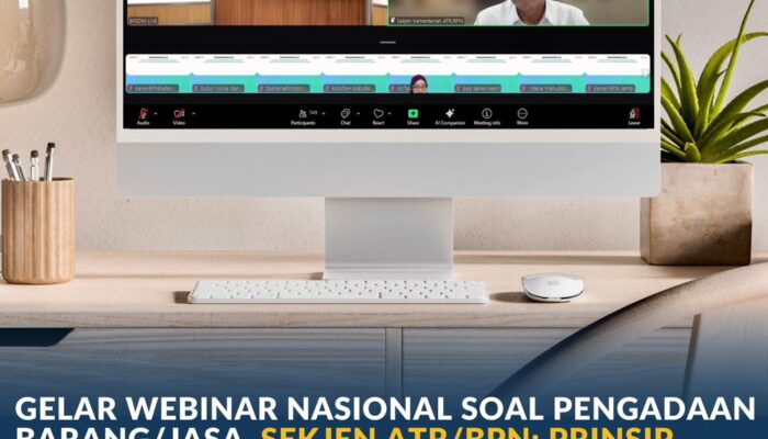 Gelar Webinar Nasional Soal Pengadaan Barang/Jasa, Sekjen ATR/BPN: Prinsip Utamanya adalah Transparansi