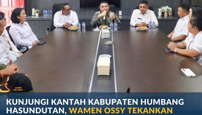 Kunjungi Kantah Kabupaten Humbang Hasundutan, Wamen Ossy Tekankan Pentingnya Akurasi Data Pertanahan