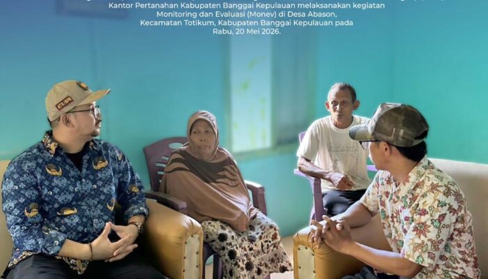 Kantah Bangkep Laksanakan Monitoring Evaluasi PTSL di Desa Abason
