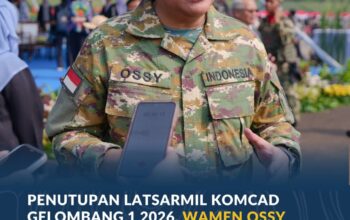 Penutupan Latsarmil Komcad Gelombang I 2026, Wamen Ossy Sebut Latsarmil Perkuat Karakter dan Integritas ASN