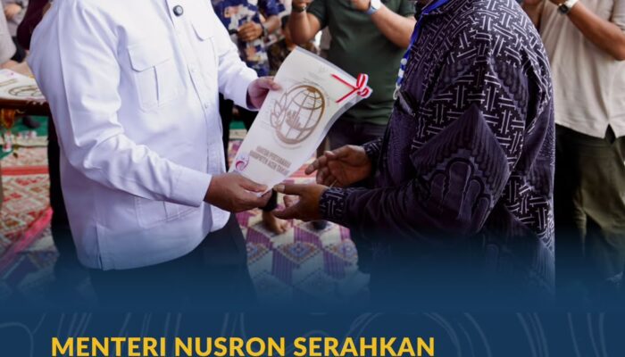Menteri Nusron Serahkan Sertipikat Wakaf dan Bantuan dari MUI untuk Masjid Salman Alfarisi Aceh Tamiang