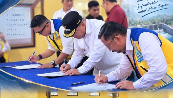 Sinergi Lintas Sektor Untuk Pembangunan Infrastruktur Air : Kepala Kantah Kabupaten Banggai Kepulauan Hadiri Pendatanganan Nota Kesepakatan dan Kunjungan Bersama