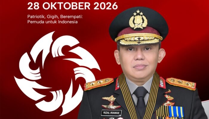 Kepala Kepolisian Daerah Sulawesi Tengah, Irjen Pol. Rizal Irawan, S.I.K., M.H., beserta seluruh staf dan jajaran, mengucapkan Selamat Memperingati 98 Tahun Sumpah Pemuda, 28 Oktober 2026